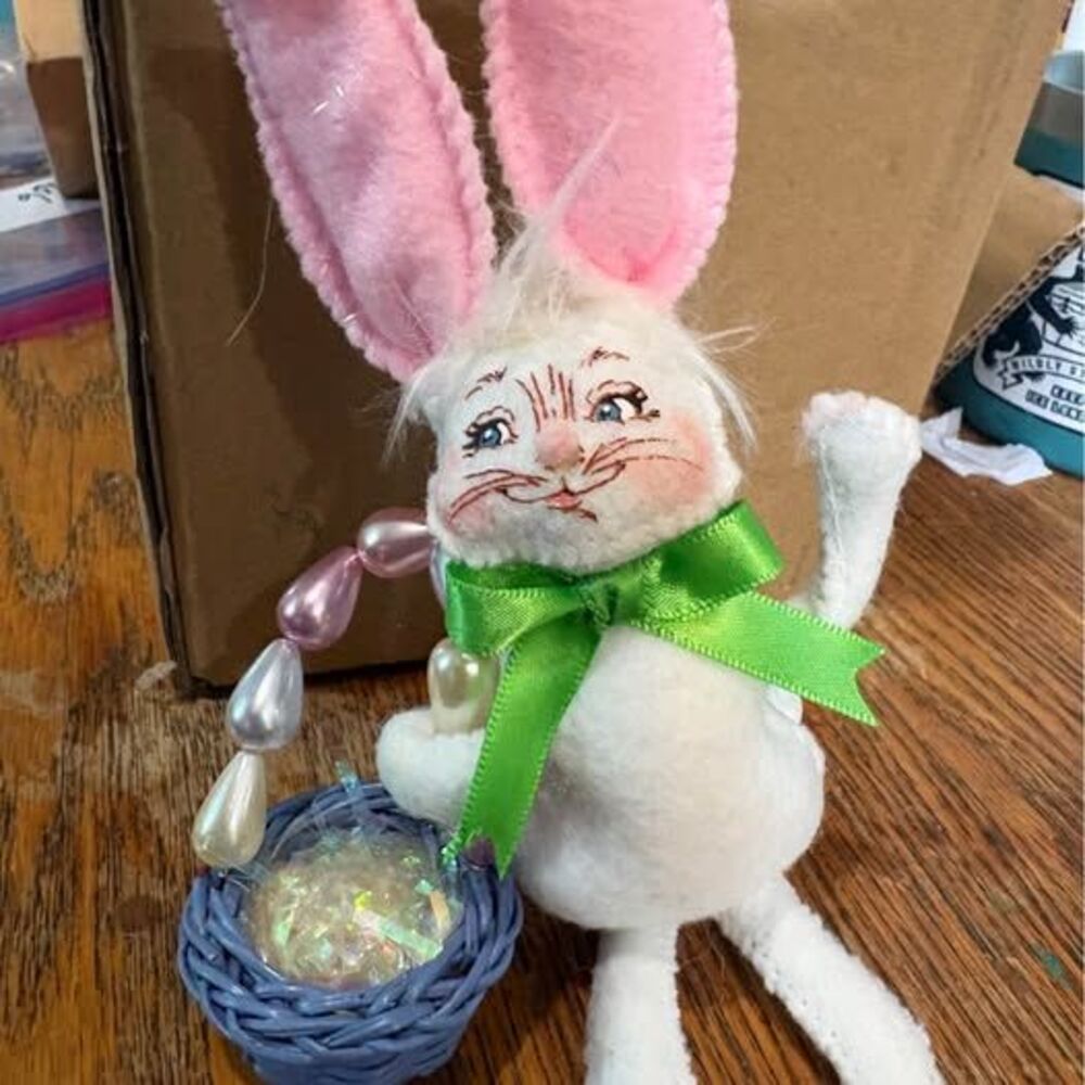 Annalee Easter Basket Bunny, a collectible felt doll